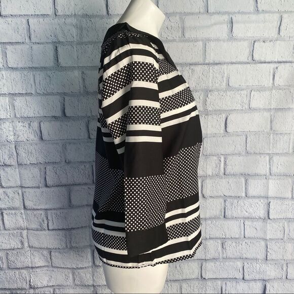 Modcloth Black and White Peter Pan Collar Blouse Top - Picture 4 of 9